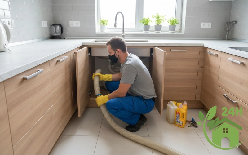 Nhân viên Công Ty Môi Trường Tài Hải đang thi công hút hầm cầu chuyên nghiệp