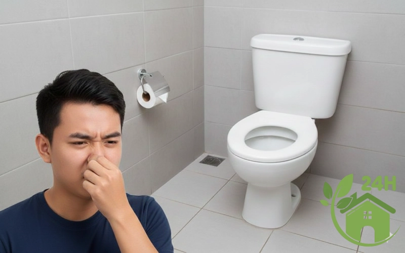 Mùi hôi bốc lên từ nhà vệ sinh – dấu hiệu nhận biết hầm cầu đầy