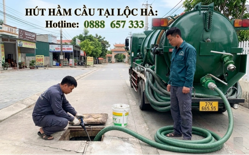 Dịch vụ hút hầm cầu tại Lộc Hà Hà Tĩnh bằng xe hút bể phốt chuyên dụng