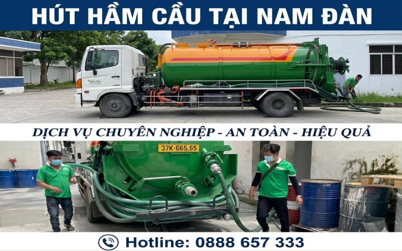Dịch vụ hút hầm cầu tại Nam Đàn bằng xe chuyên dụng