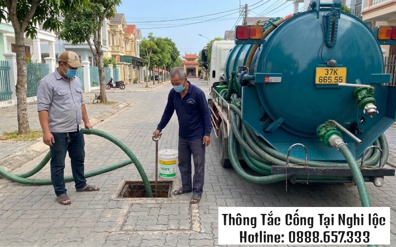 Thợ thông tắc cống tại Nghi Lộc xử lý cống nghẹt tại khu dân cư