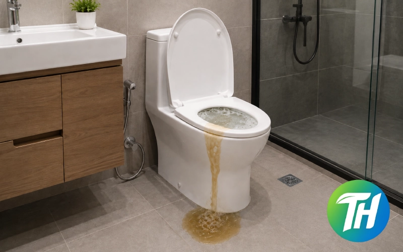 Dấu hiệu bể phốt đầy khiến bồn cầu trào ngược
