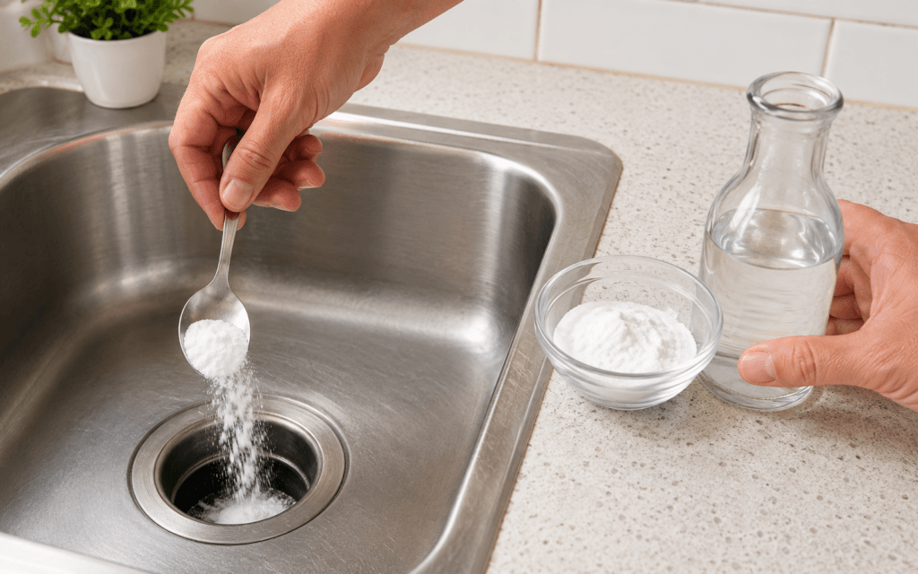 Thông Cống Bị Tắc Mỡ Bằng Baking Soda Và Giấm