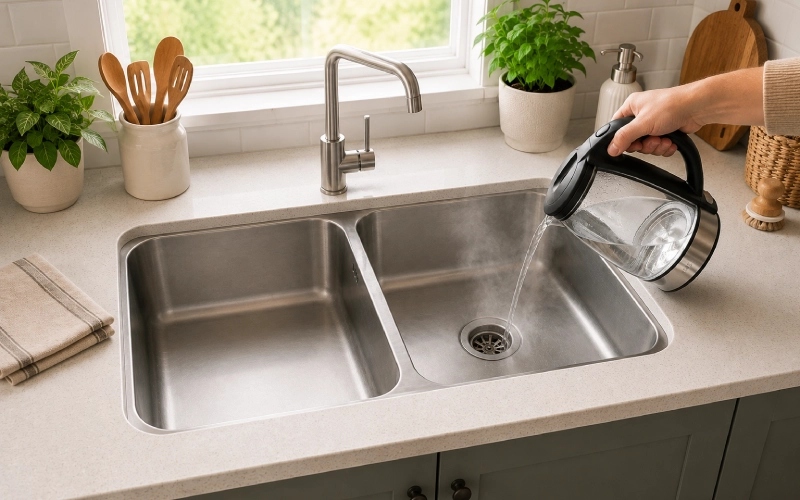 Cách Thông Tắc Bồn Rửa Bát Bằng Nước Nóng