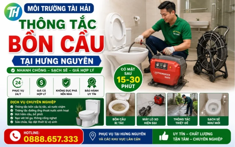 Thông Tắc Bồn Cầu Tại Hưng Nguyên – Uy Tín, Xử Lý Triệt Để